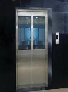 Compact stainless steel elevator door